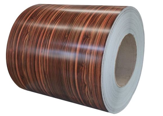 Grain enduit JIS DIN en bois de simulation de la bobine 0.2MM de tôle d'acier de couleur de 1200MM